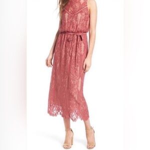 Wayf Mid Lace Dress | Color: Rose Pink | Size: S